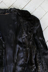 Silky Black Fur 1940s Coat M