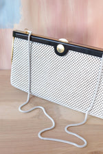 White Metal Mesh Snake Chain Bag