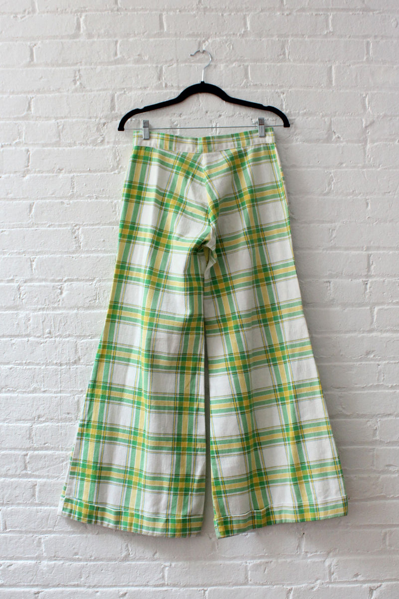 Neon green clearance plaid pants