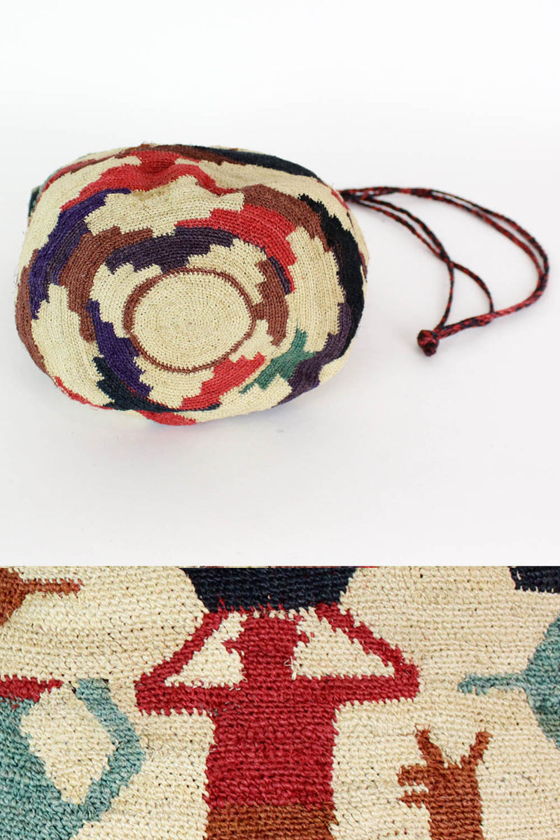 Folk Art Woven Bucket Bag