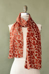 Autumn Leaf Panne Velvet Scarf