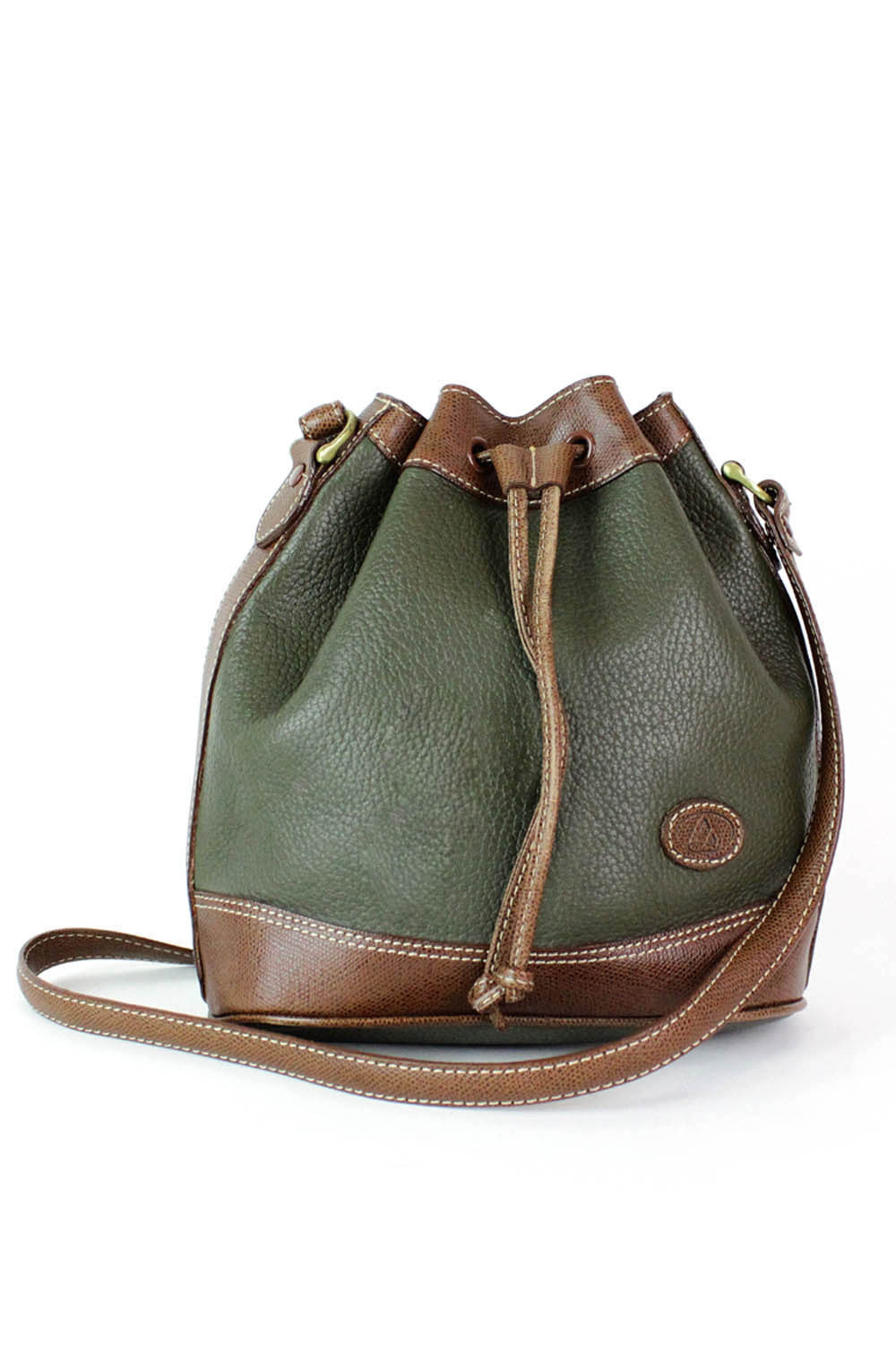 vintage leather bucket bag