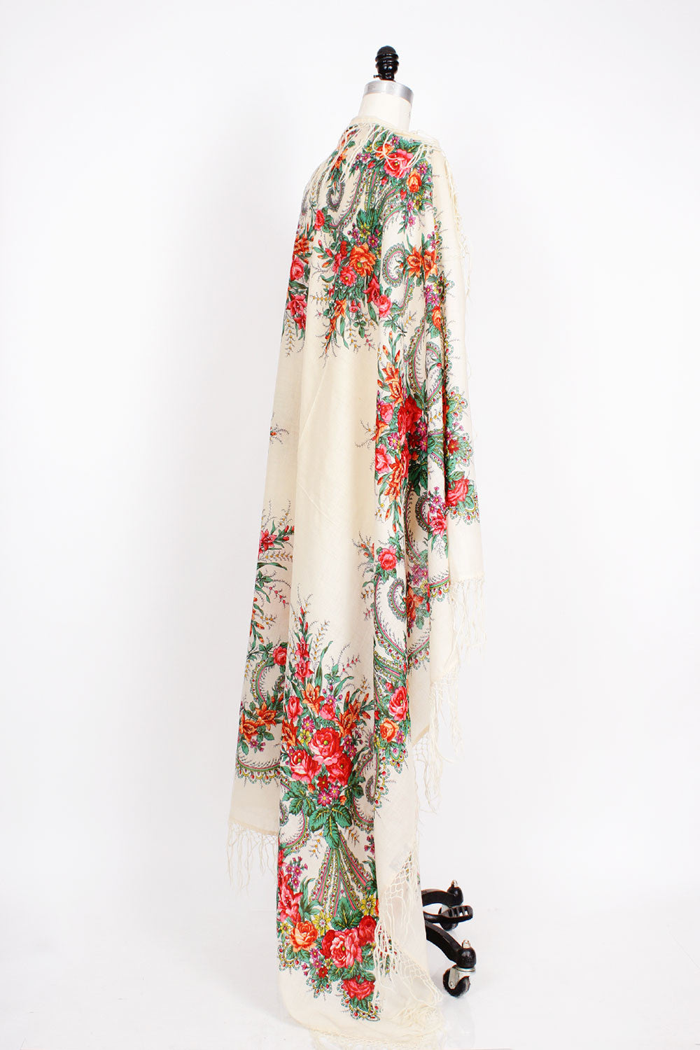 Natalya Ivory Floral Shawl • XL