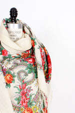 Natalya Ivory Floral Shawl • XL