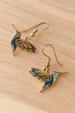 Hummingbird Enamel Earrings