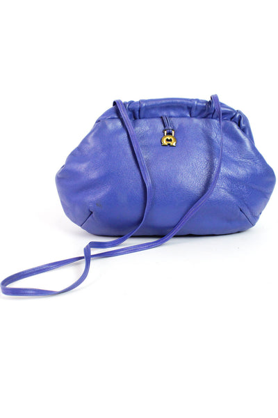 Etienne Aigner periwinkle leather clutch OMNIA