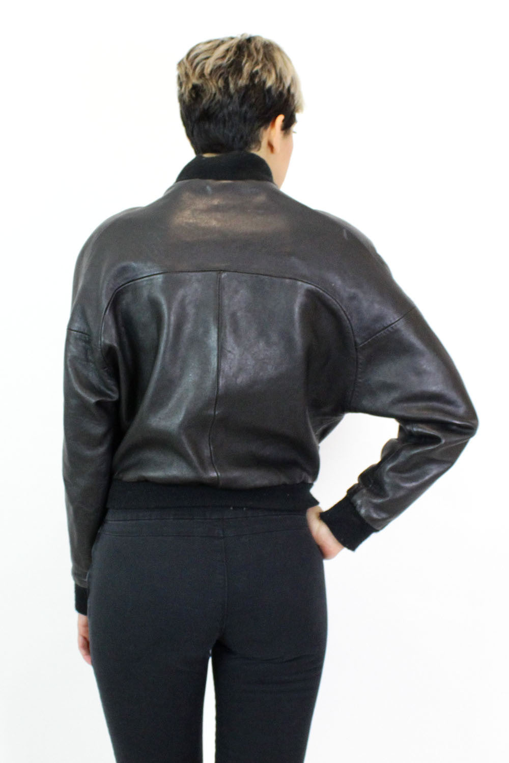 Buttery Leather Bomber Jacket S