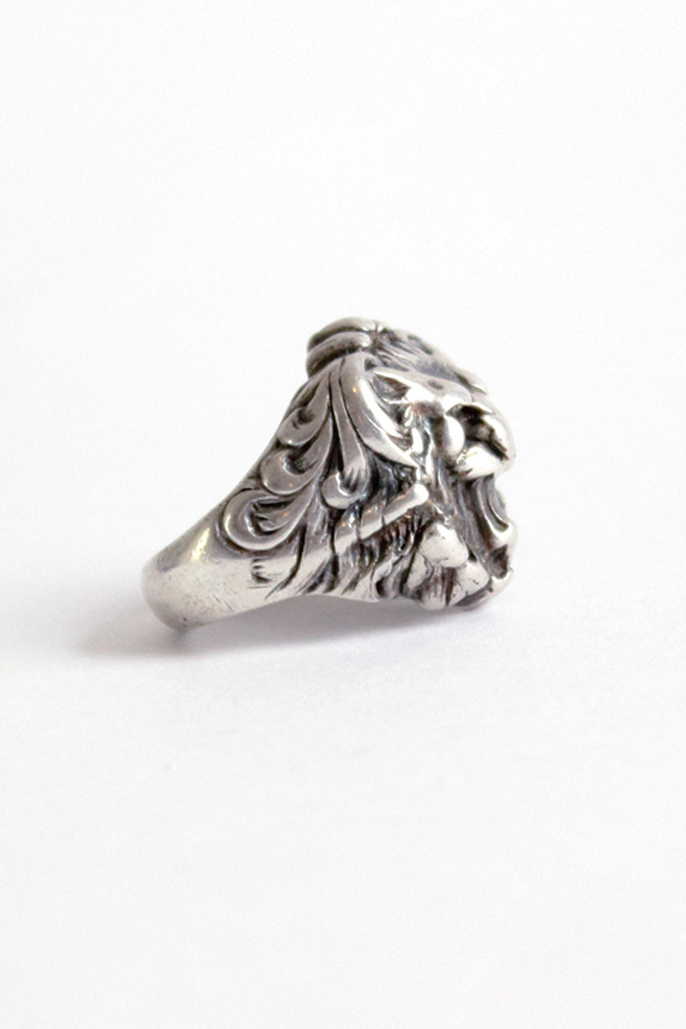 Sterling Lion Roaring Ring L