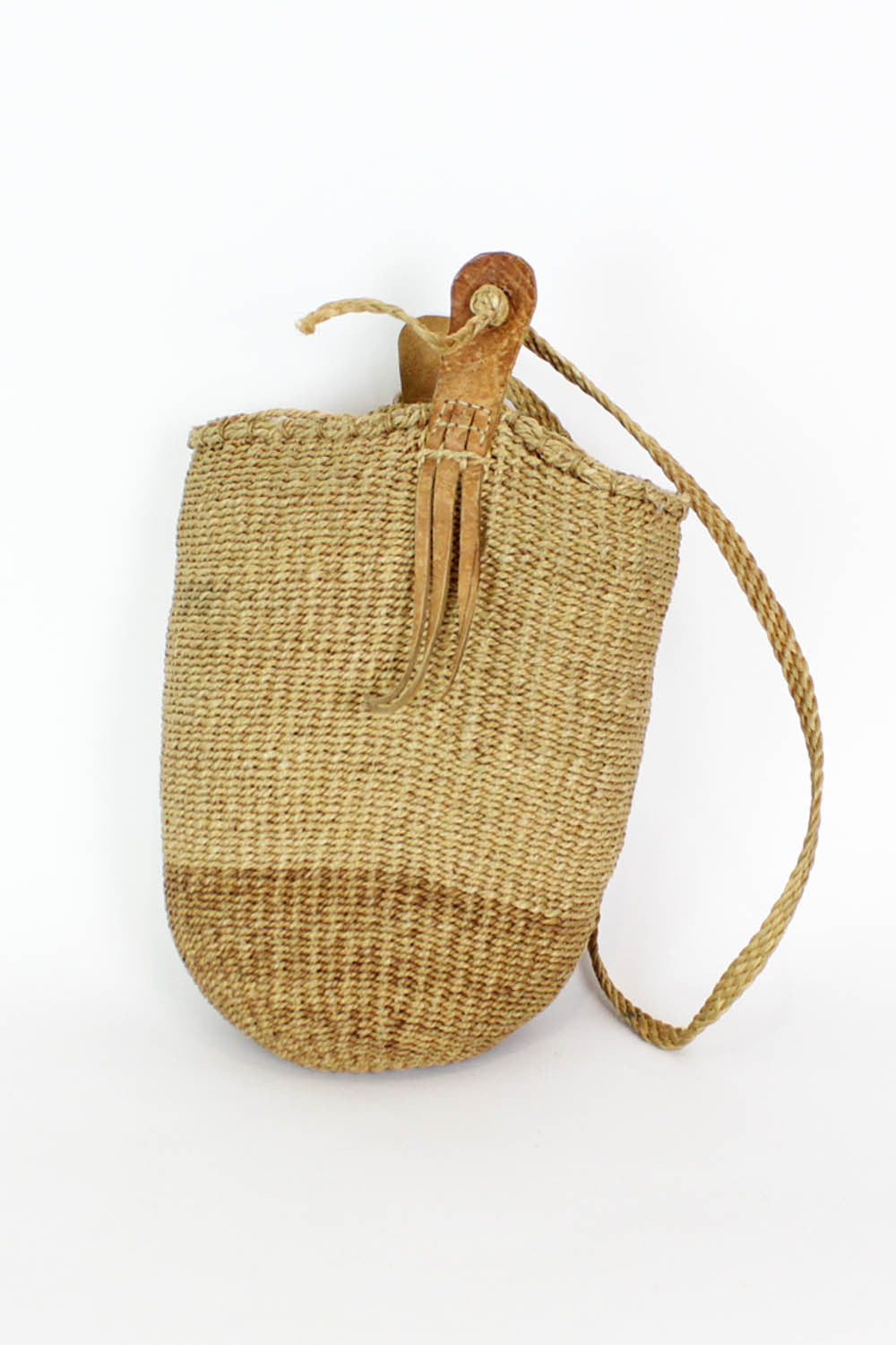 Single Strap Straw Bucket Bag