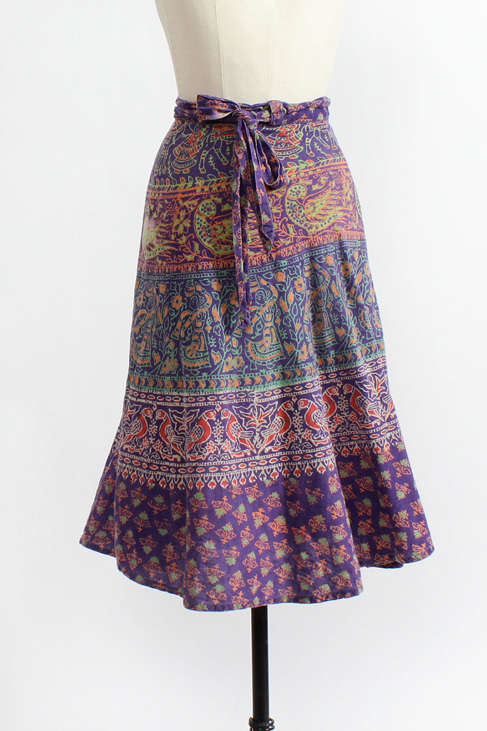 Block Print Sunset Wrap Skirt