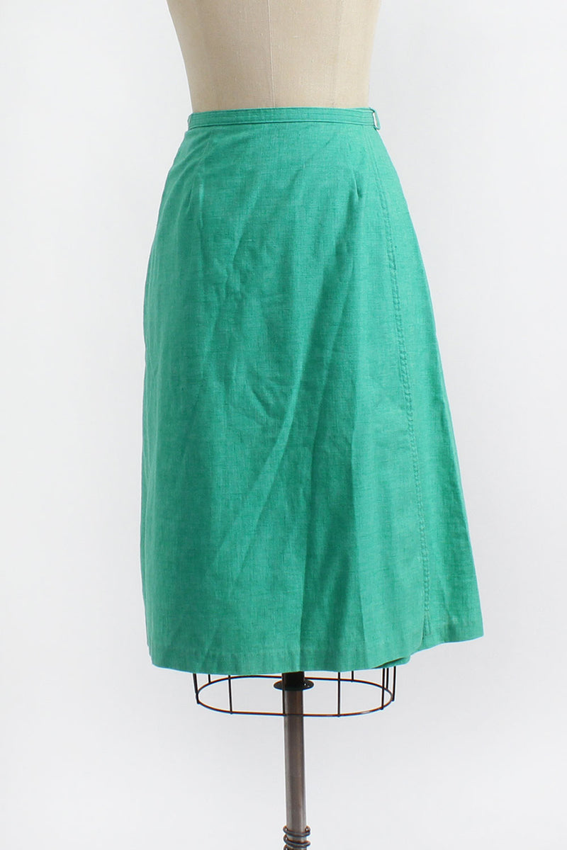 Moss Green Wrap Skirt S/M