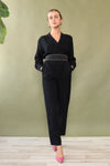 Black Collared 80s Jumpsuit M-M/L