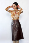 Brick Leather Skirt XS