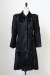 Silky Black Fur 1940s Coat M