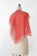 Canary Red Block Print Kerchief