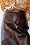 Brick Leather Skirt XS