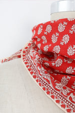 Canary Red Block Print Kerchief