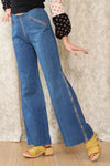 Brass Zip Flare Jeans XS/S