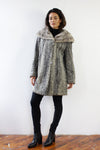 Silver Persian Lamb Mink Collar Coat M