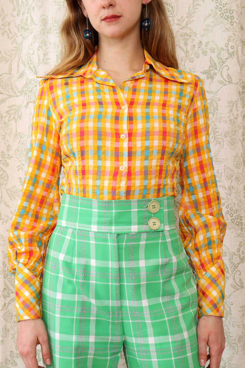 Clover Green Plaid Bells L