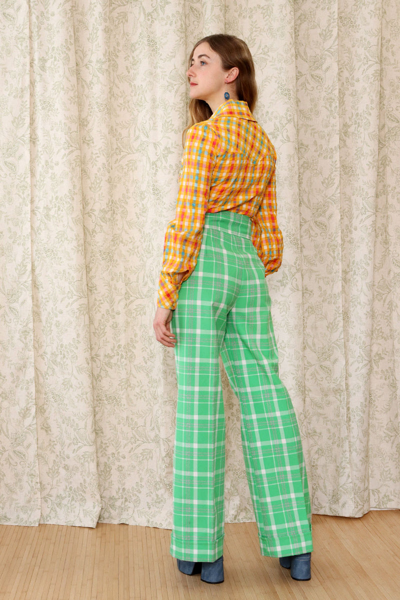 Clover Green Plaid Bells L