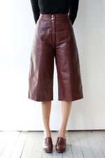 Burgundy Leather Culottes XS