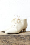 Ivory Lace Up Booties 8