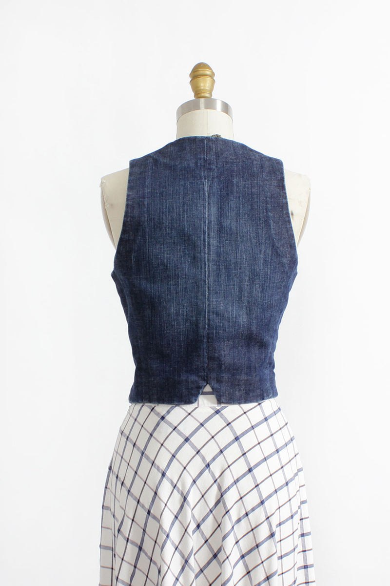 Deep V Denim Vest XS/S