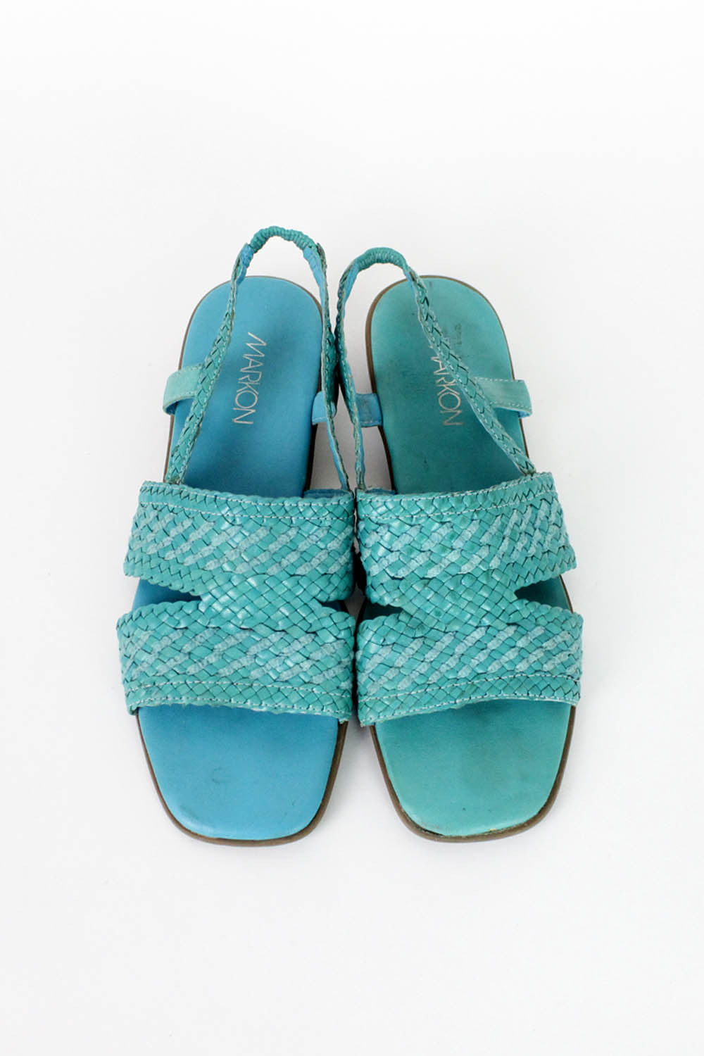 Turquoise Woven Sandals 8