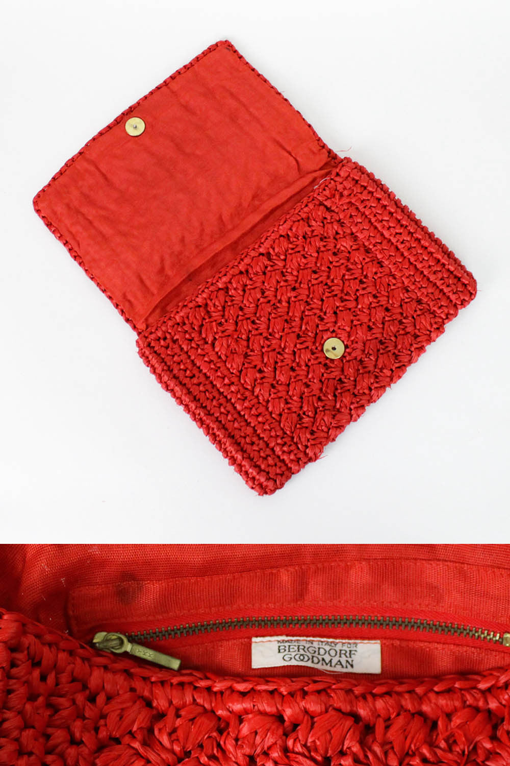 red evening clutch