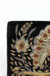 Velvet Peacock Embroidered Clutch or Purse