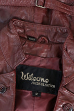 Merlot Leather Crop Jacket M