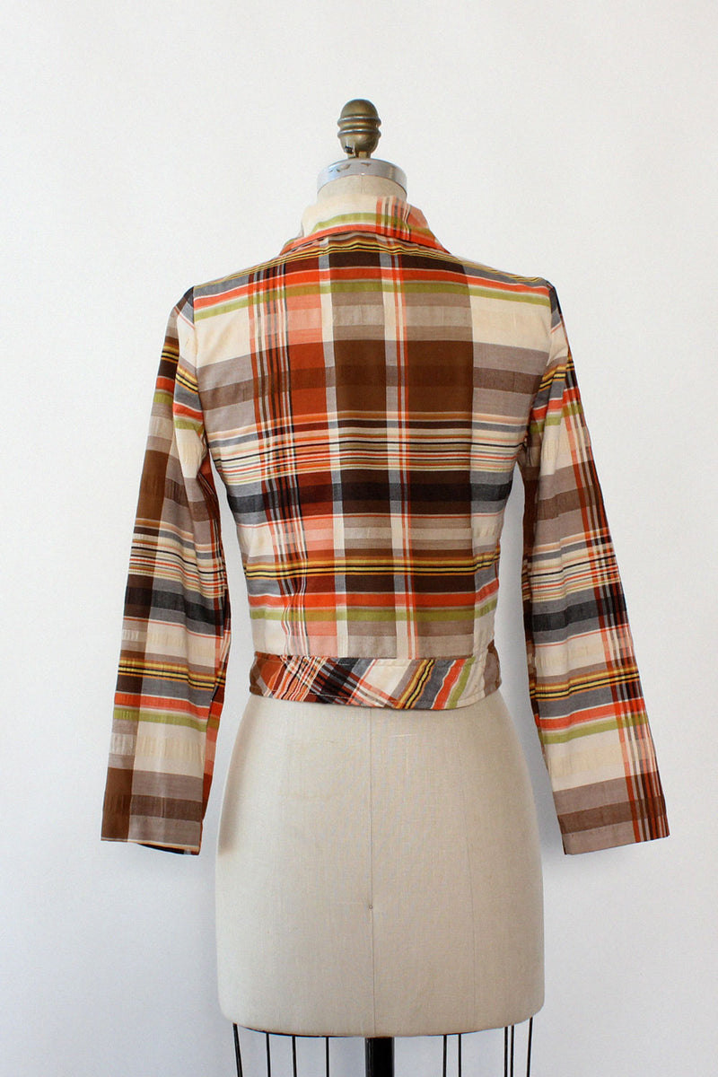 Harvest Plaid Crop Jacket XS/S