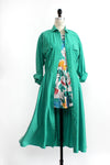 Emerald Silk Shirtdress M