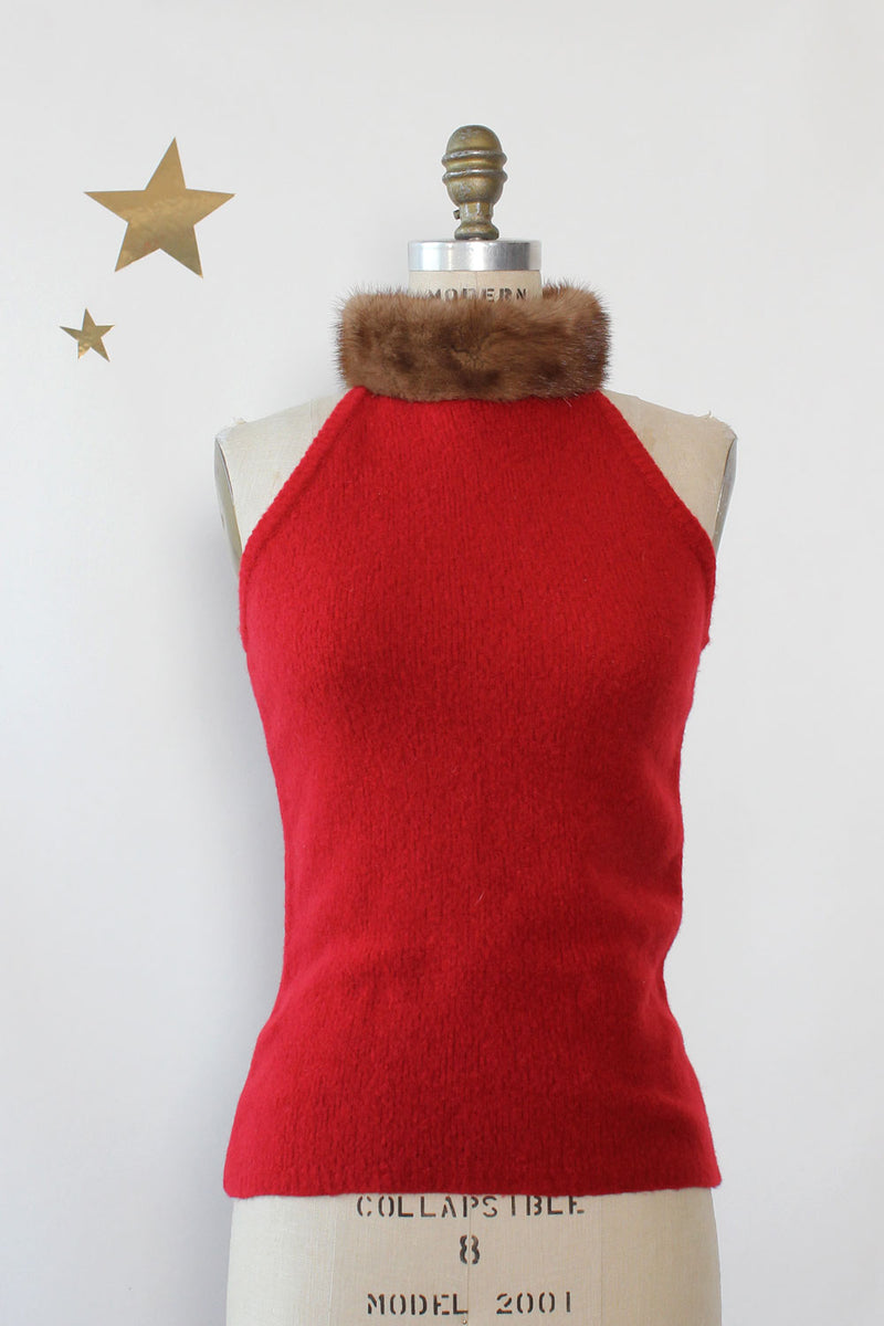 Mink Collar Scarlet Top M/L