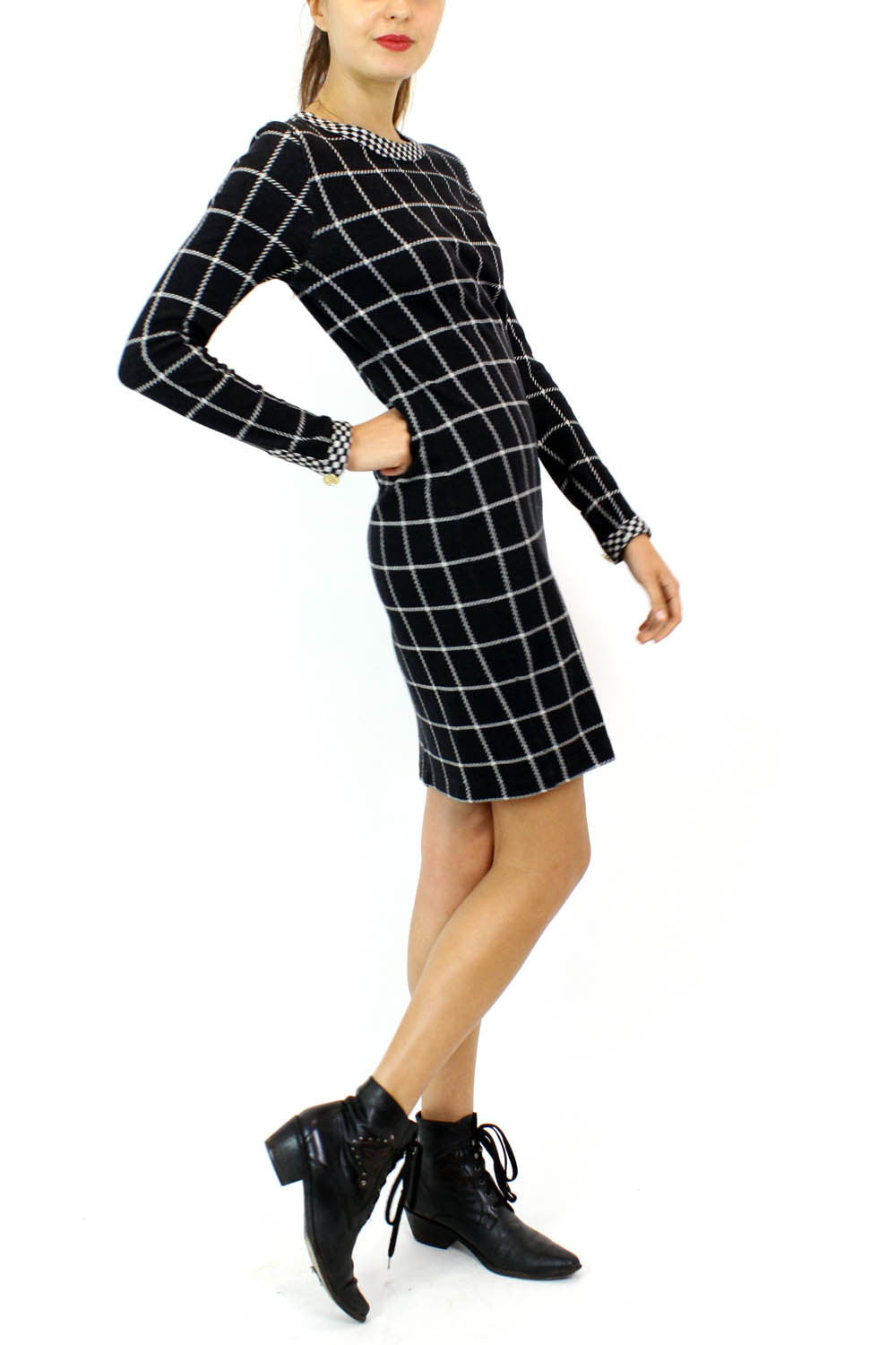 Vittadini On the Grid Dress S/M