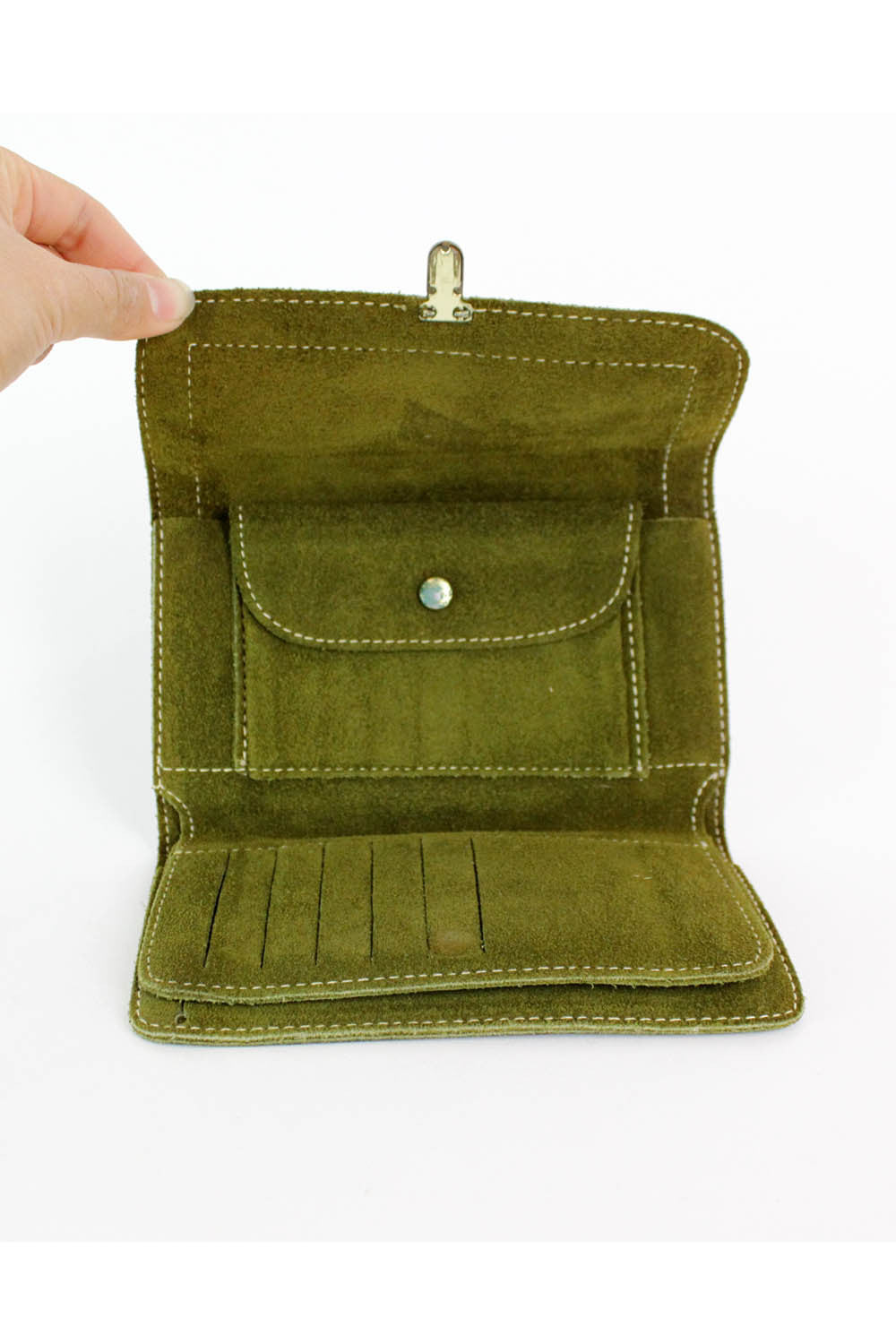 Moss Green Suede Wallet