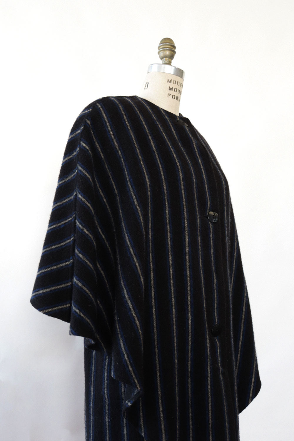 Striped Cape Coat XS-M