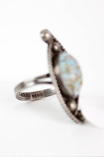 Wavy Sterling Turquoise Ring