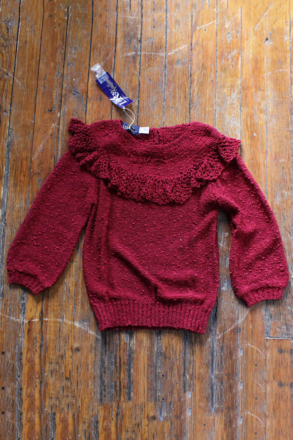 Burgundy Peasant Sweater M