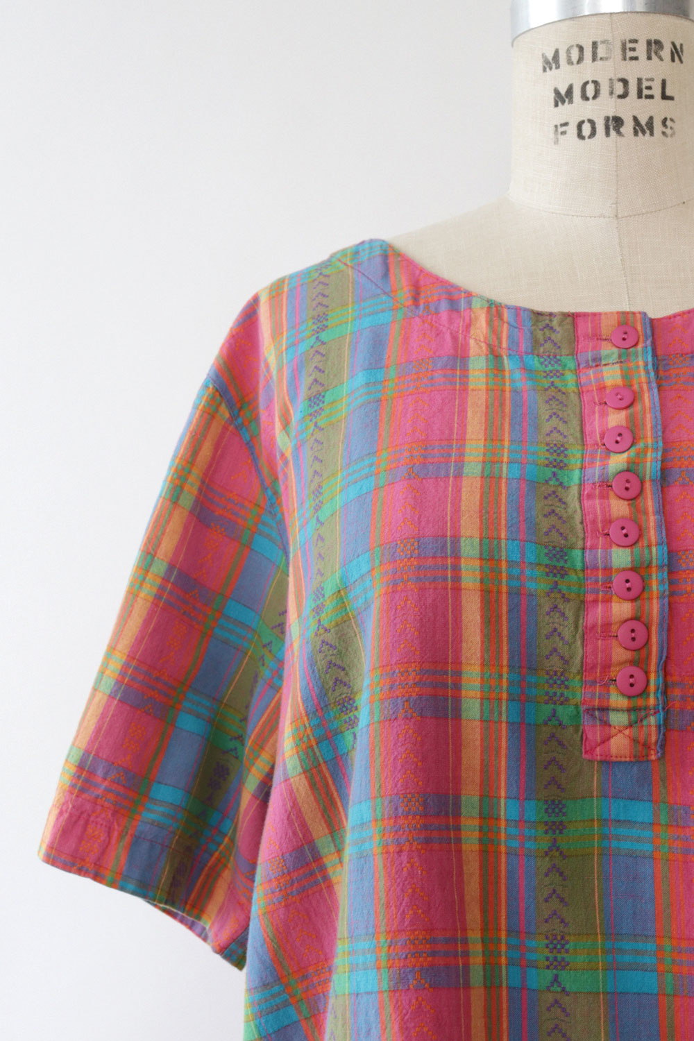 Soft Plaid Madras Top L/XL