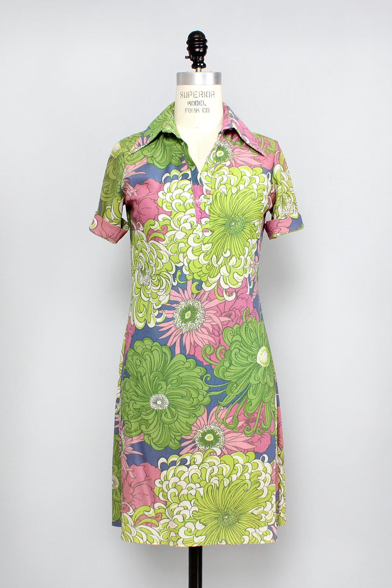 Curly Sue Floral Shirtdress S