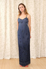 Inky Silk Beaded Maxi M