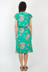 80s Hawaiian Sunrise Dress L