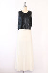 Ivory Pleated Maxi Skirt S