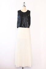 Ivory Pleated Maxi Skirt S