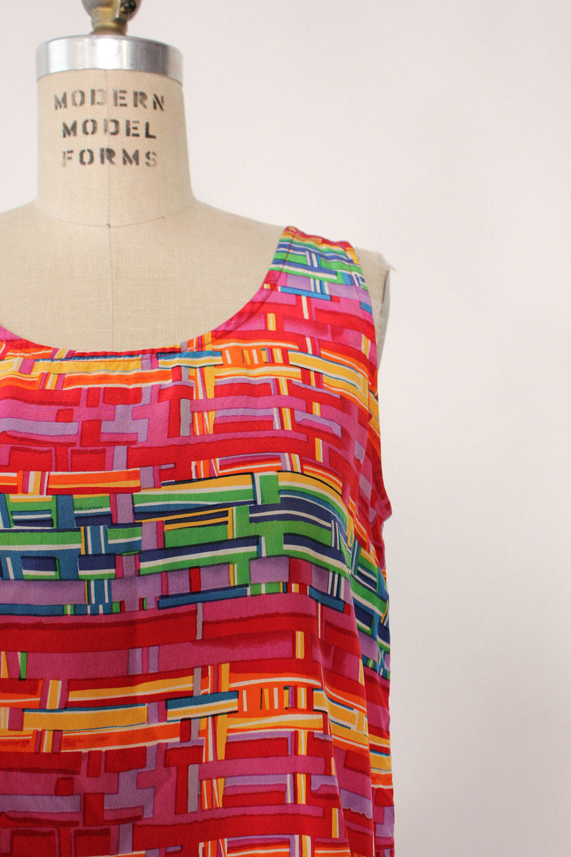 Rainbow Brick Silk Tank S/M