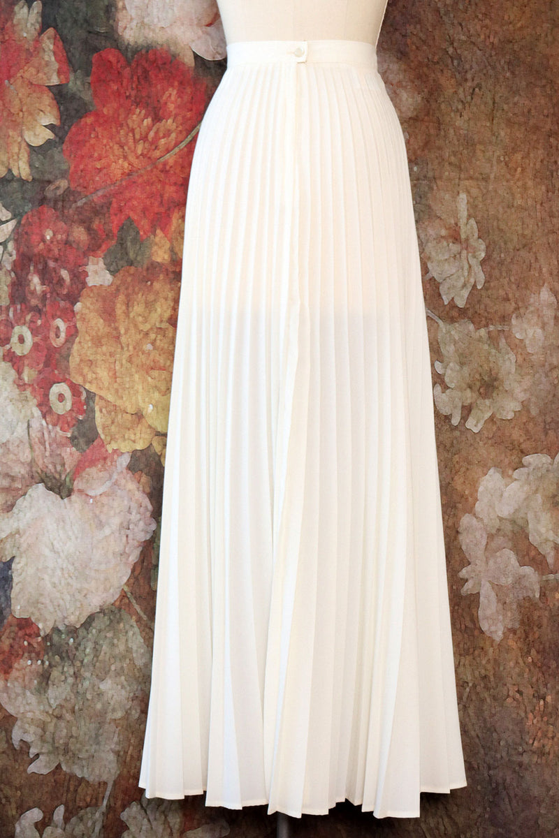 Ivory Pleated Maxi Skirt S