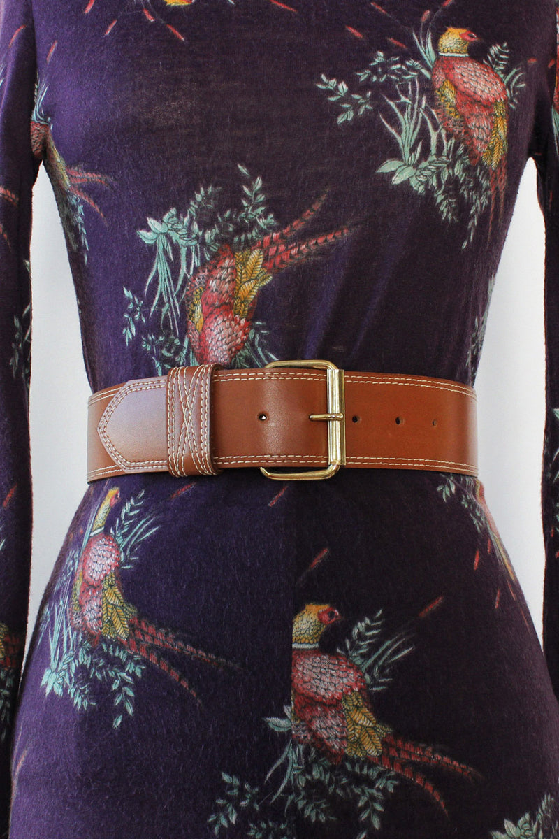 Pecan Leather Belt XS/S