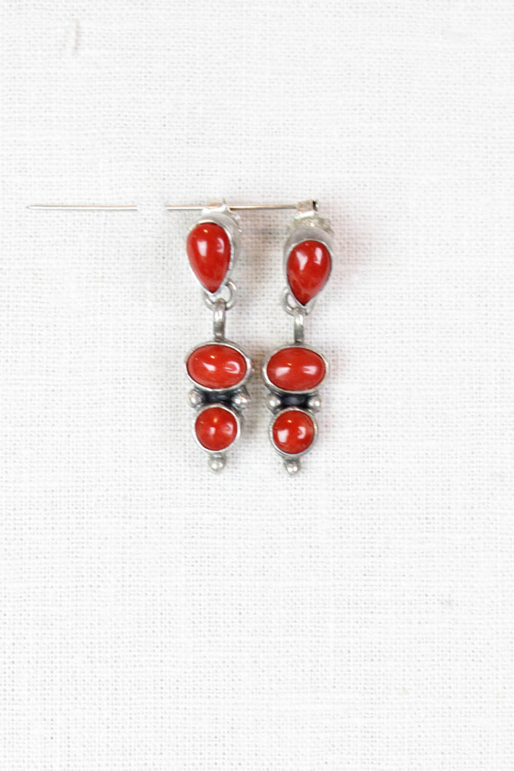 Barbie Monte Coral Drop Sterling Earrings